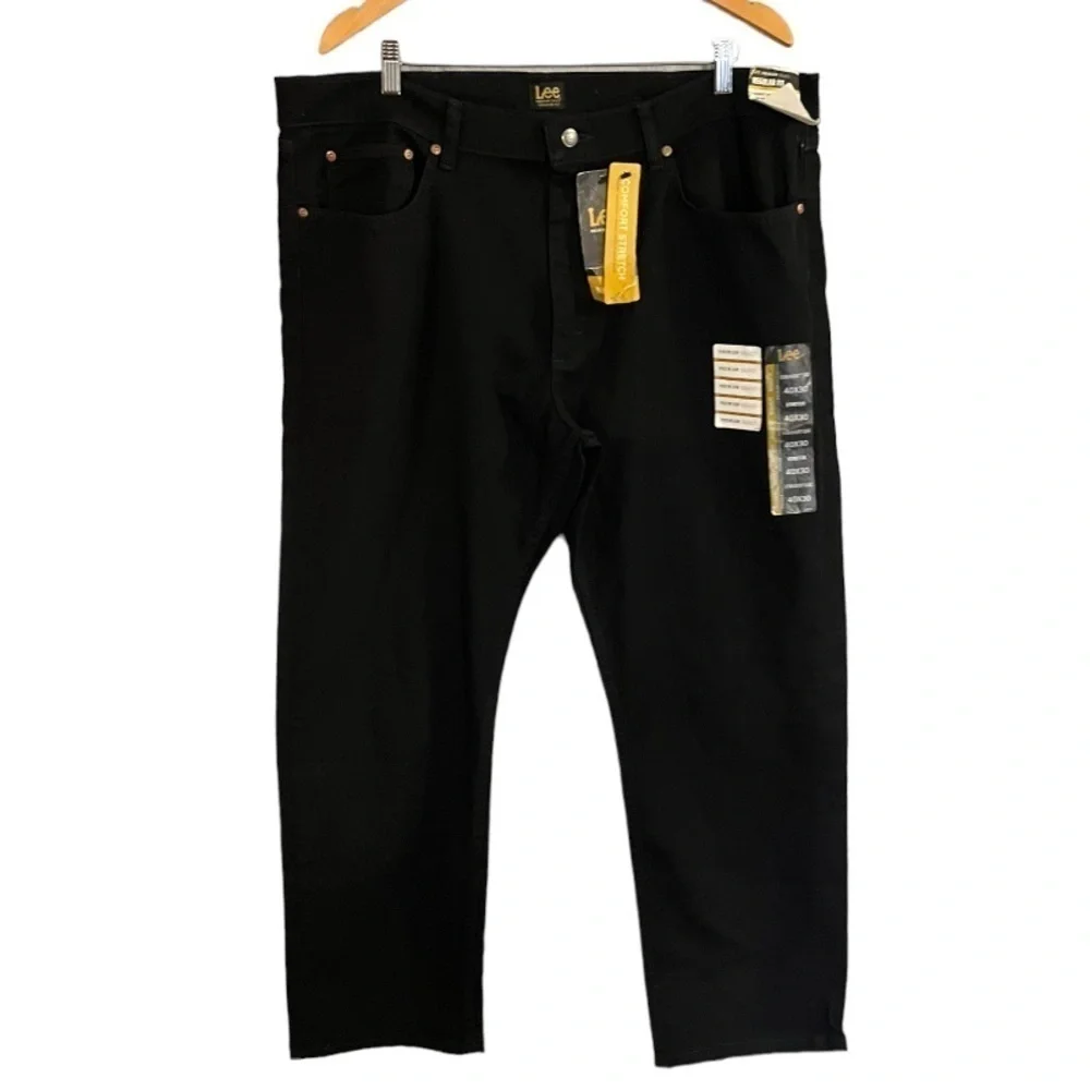 NWT REGULAR FIT STRAIGHT LEG JEAN:DOUBLE BLACK Size 40x 30
